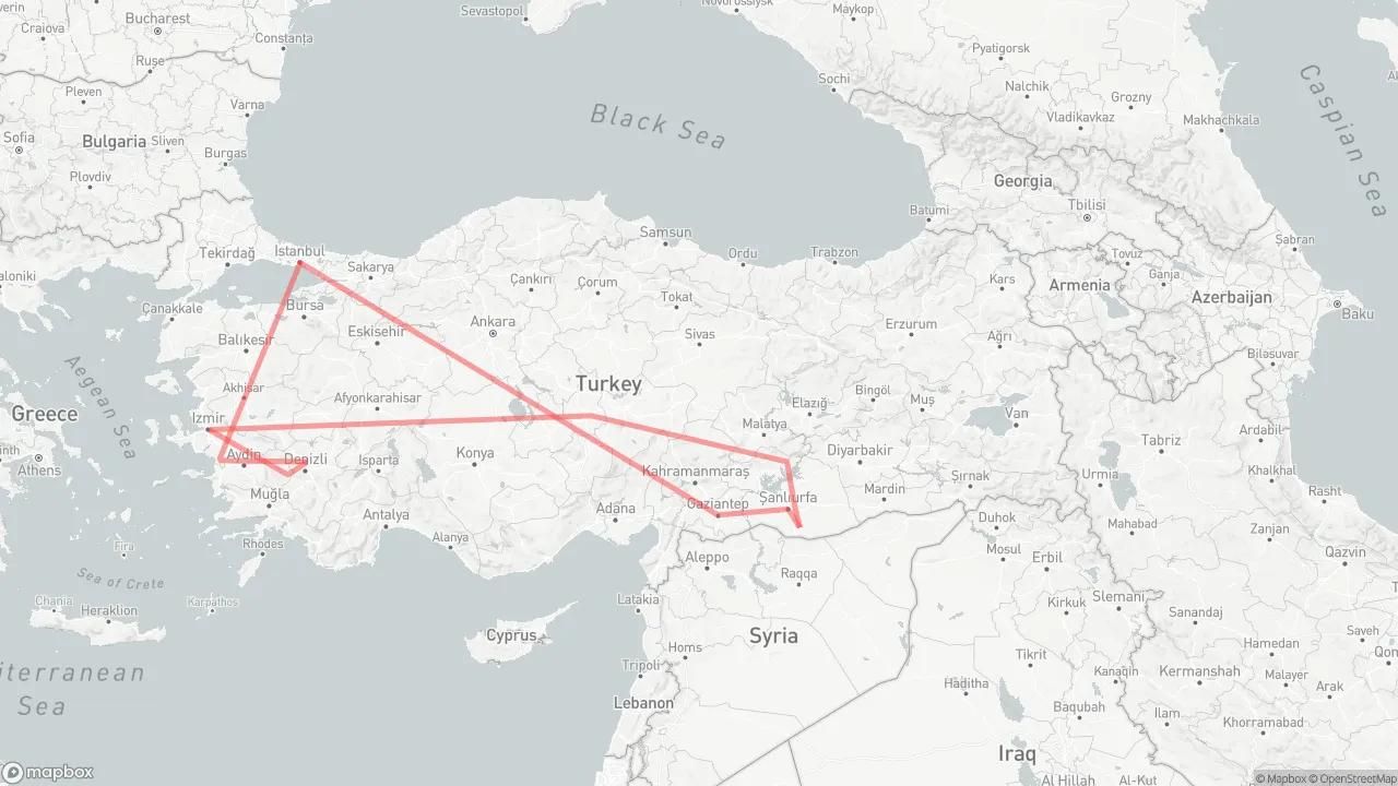 Ancient Paths of Turkey Route Map