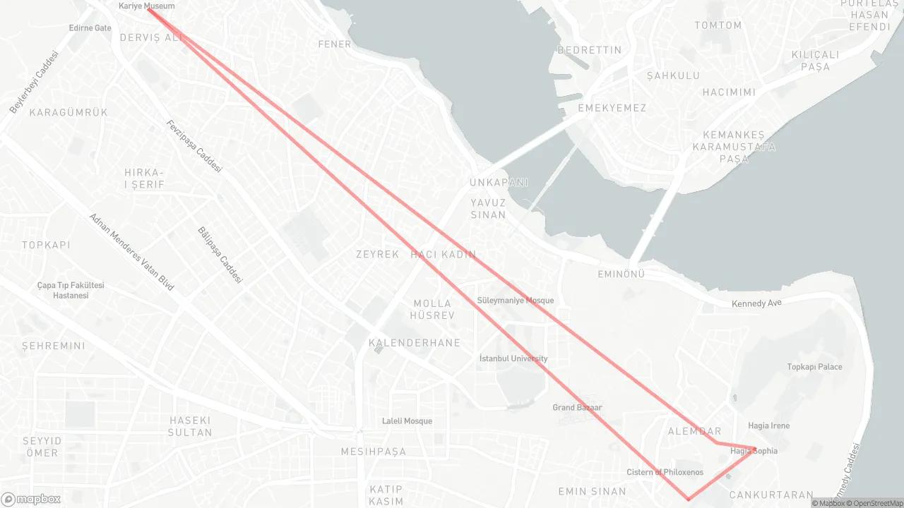 Explore Constantinople Route Map