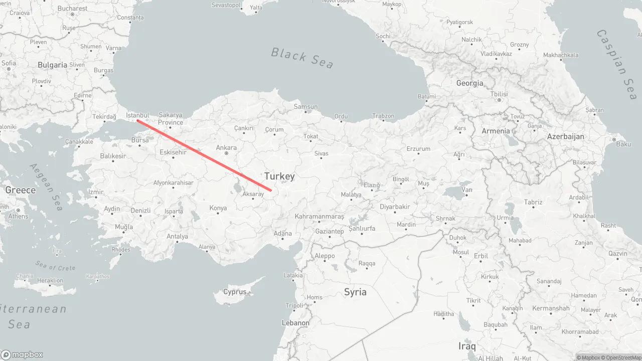 5 Days Istanbul & Cappadocia Photo Tour Route Map