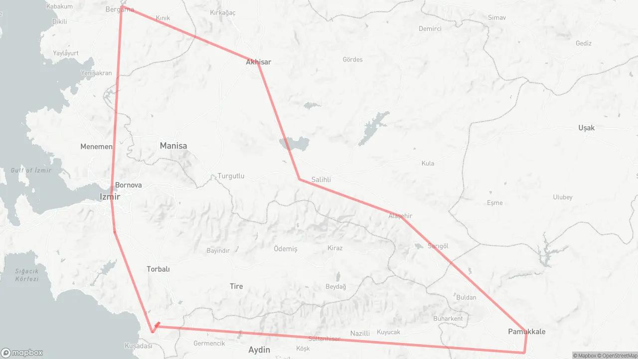 7 Churches of Revelation Tour Route Map