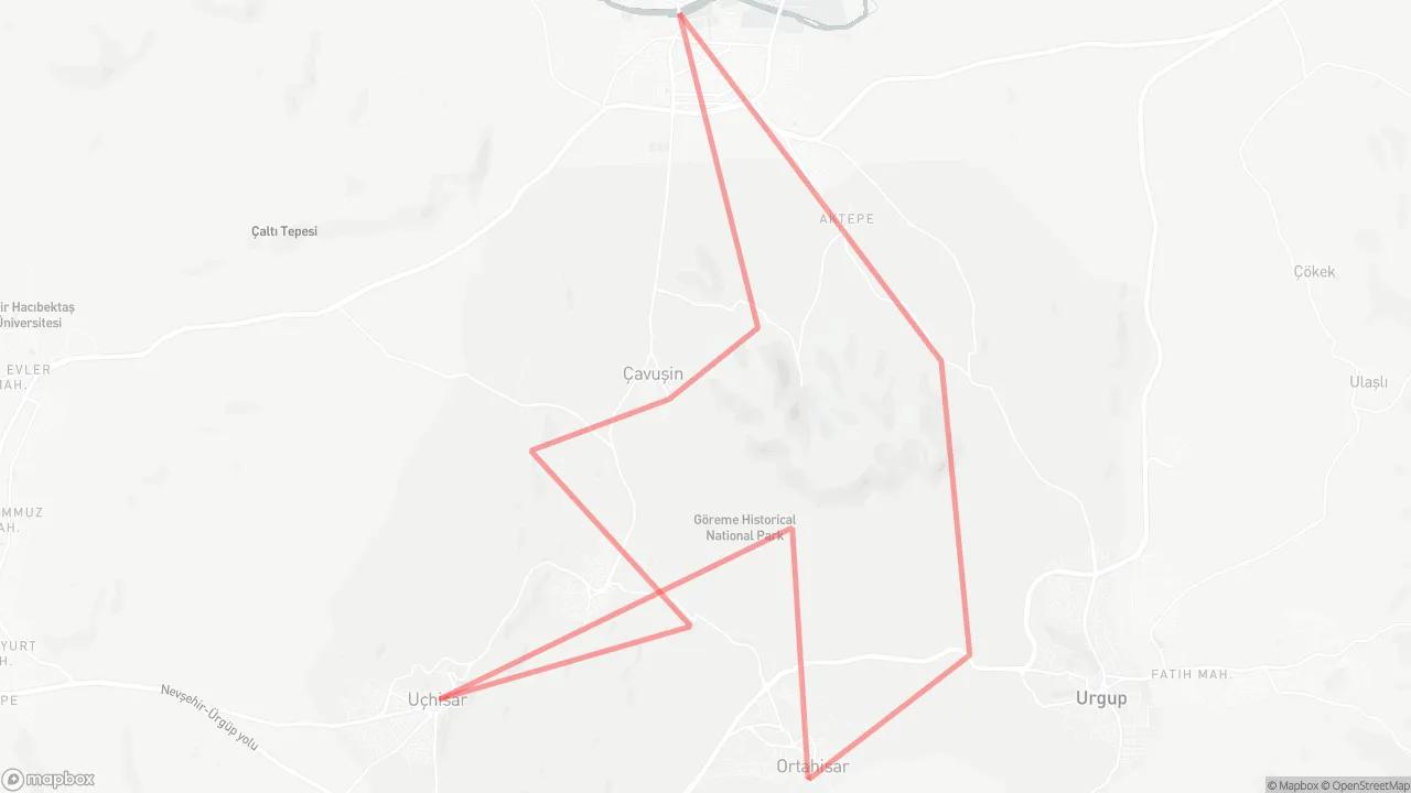 Fam Trip in Cappadocia Route Map