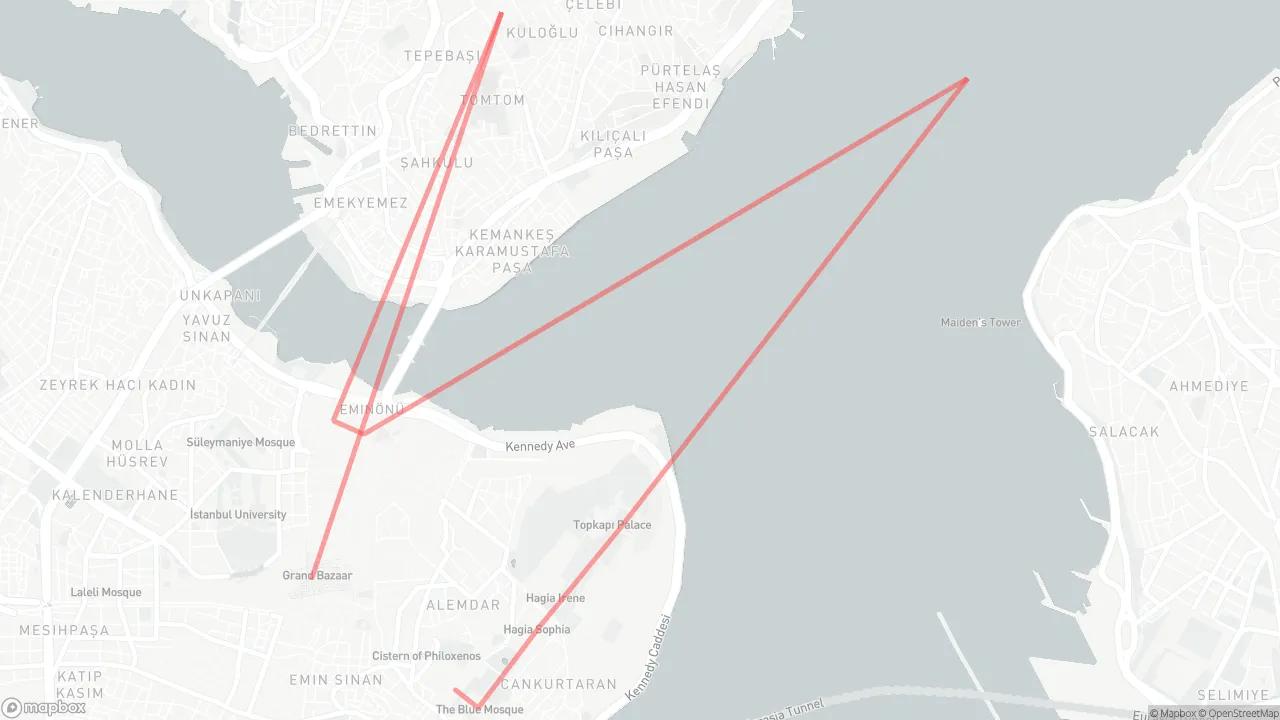 Fam Trip in Istanbul Route Map